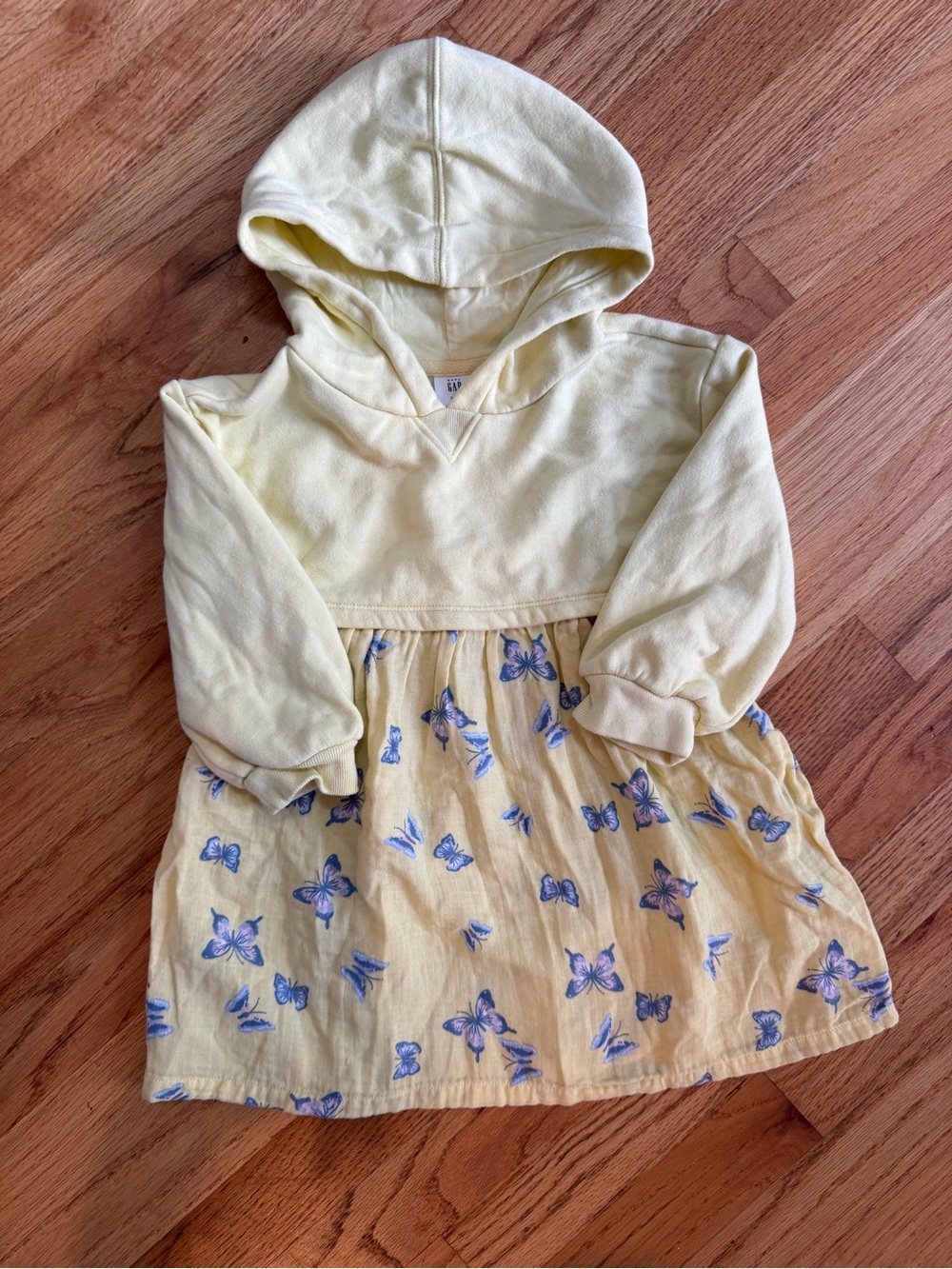 Baby Gap Toddler Girls' Yellow Butterfly Hoodie Dress 3t